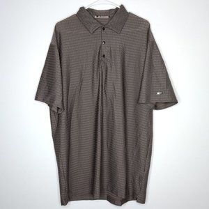 Nike Tiger Woods Seersucker Snap Button Gray Polo Shirt Men's XXL